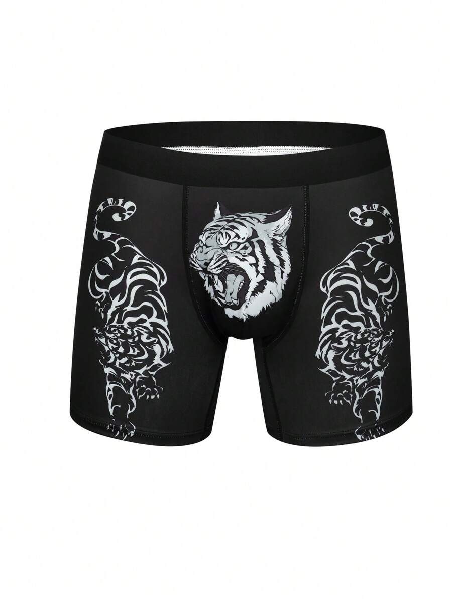 Men's Flat Angle Underpants With Animal Print