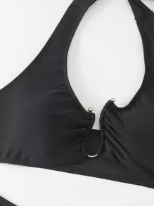 SHEIN Swim Women's Lace-Up Bikini Set Summer Beach