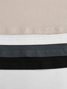 SHEIN Unity 4入組純色短款背心上衣，適合外出穿著 - 彩色 - 查看 3