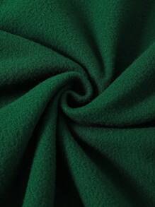 SHEIN EZwear Áo nỉ in chữ cỡ lớn, thích hợp cho lễ tốt nghiệp, tựu trường, áo chui đầu cho giáo viên, mùa thu đông. - Màu xanh lá cây đậm - Xem 6