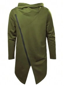 Manfinity LEGND Nam Có khóa kéo áo có mũ Áo khoác - xanh quân đội - Xem 5
