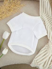 Reh Arte Áo nỉ in câu nói thú cưng màu trắng 1 chiếc của Artist Girlcore (không có mũ trùm đầu) dành cho mèo và chó, giữ ấm, ngày lễ - Nhiều màu - Xem 4