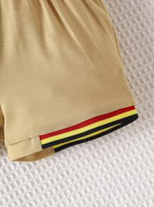 Baby Boys' Patchwork Collar T-shirt And Pants Set