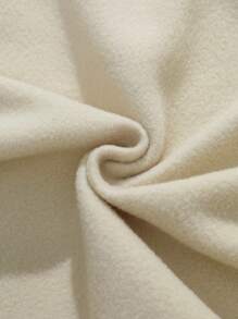 SHEIN EZwear 大尺碼格子心形圖案暖裡開衫衣 - 杏色 - 查看 6