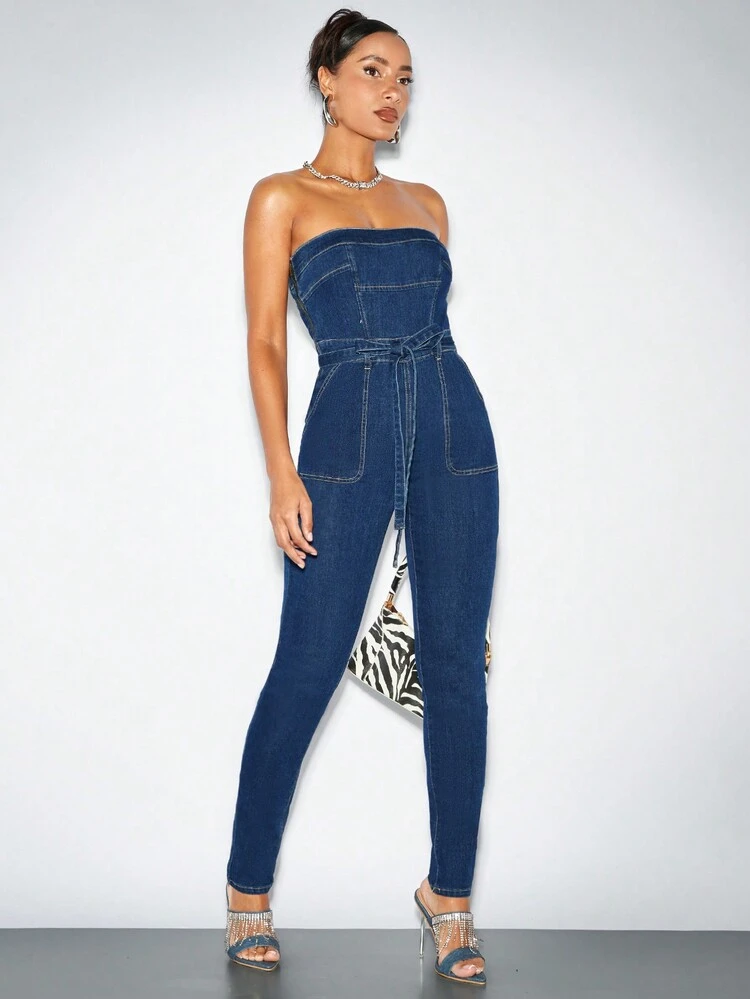 Sexy Long Denim Jumpsuit
