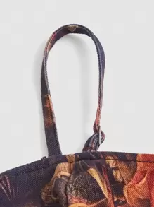 SHEIN MOD Plus Size Full Print Denim Cami Dress