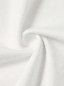 SHEIN EZwear 漫畫及口號印花背心 - 白色 - 查看 5