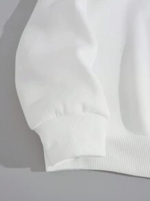 SHEIN Moletom com Forro Térmico Impresso com Slogan e Tênis "Ande pela Fé, não pela Visão", Blusas de Manga Longa