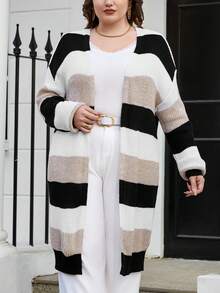 SHEIN Essnce Hơn Khối màu Thả vai Áo len Duster - Nhiều màu - Xem 3