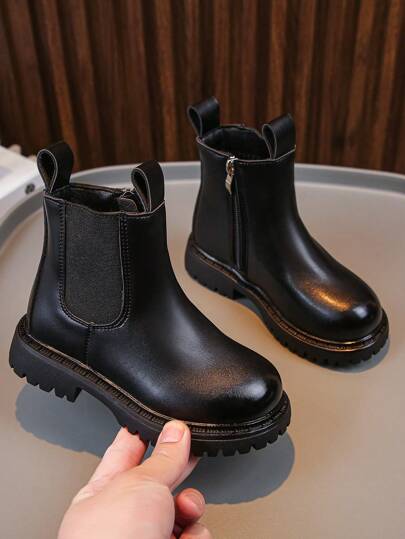 1 Pair Fashionable Children's Boots, Comfortable & Versatile, Autumn/Winter