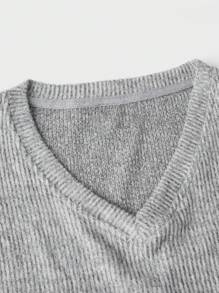 Manfinity Homme Nam Thon gọn Ngắn tay Sọc Áo thun - Màu Xám nhạt - Xem 4