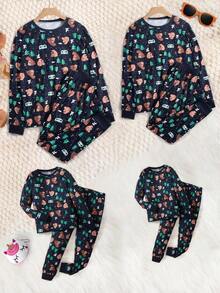 Men Cartoon Graphic PJ Set - Multicolor - View 5