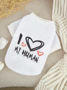 Reh Arte Áo nỉ in câu nói thú cưng màu trắng 1 chiếc của Artist Girlcore (không có mũ trùm đầu) dành cho mèo và chó, giữ ấm, ngày lễ - Nhiều màu - Xem 1