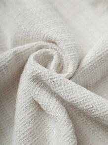 Sweetra 撞色飾邊蝴蝶結綴飾長袖連身裙 - 白色 - 查看 4