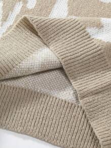 Manfinity 男士圓領長袖毛衣 - 卡其色 - 查看 6