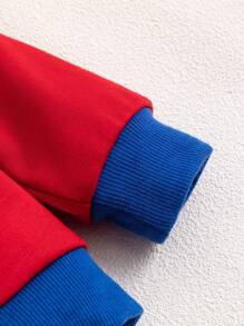 Baby Girls' Color Block Jacket And Shorts Set - Red - View 3
