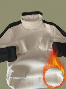 Calvaya 高领保暖抓绒纯色长袖打底 T 恤 - 彩色 - 查看 6