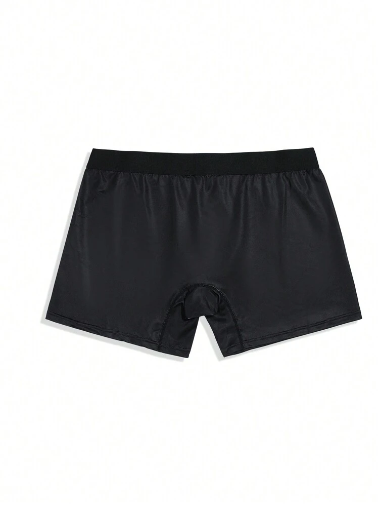 Men's Flame Letter & Mesh Print Square Cut Briefs