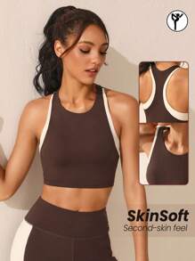 SHEIN Sports Ladies' Colorblock Sports Bra - Multicolor - View 1
