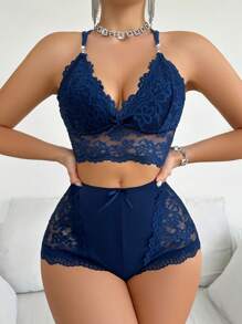 Ren Viễn cảnh Cami ngọn Đồ ngủ Bộ - Màu xanh hải quân - Xem 2