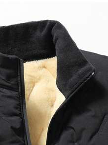 Men'S Padded Coat For Winter - Black - View 5