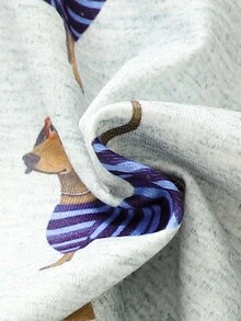 嬰兒男童秋冬季可愛的小動物幼犬趣味印花日常休閒上衣 - 彩色 - 查看 4