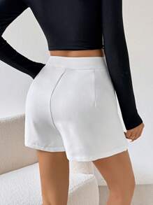 SHEIN Privé Falda De Short Con Cintura Baja Para Mujer - Blanco - Ver 6