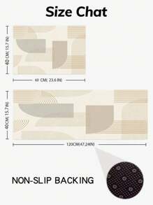 SHEIN Geometric Pattern Area Rug, Living Room Or Kitchen Rug - Multicolor - View 3