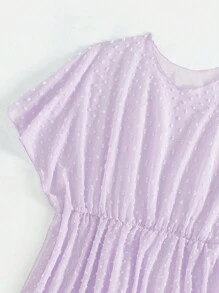 Tween Girl Purple Chiffon Batwing Sleeve Swimsuit Cover-Up - Purple - View 5
