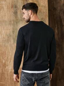 RueChic 男士四分之一拉鍊毛衣（無T恤） - 黑色 - 查看 4