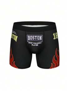 Men's Briefs With Printed Words Design - Multicolor - View 1