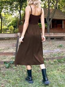 Dreamara Women's Patchwork Fringe Spaghetti Strap Dress