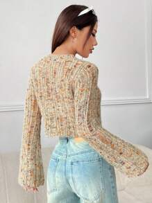 SHEIN EZwear 女士長袖短款開衫 - 彩色 - 查看 2