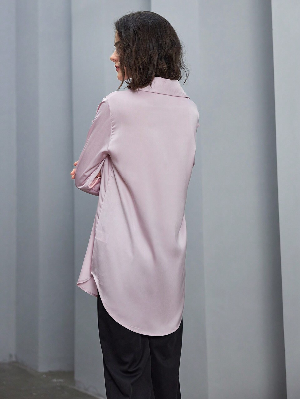 Long Sleeve Satin Shirt