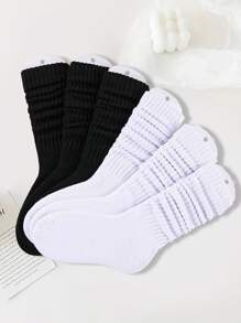 6 Pares De Calcetines Básicos De Color Liso