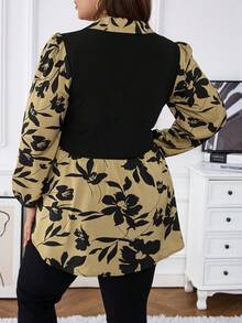SHEIN Frenchy 大碼女士花卉印花2合1上衣 - 彩色 - 查看 2