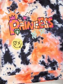 SHEIN 女孩彩色數位印花連帽運動衫和休閒褲套裝 - 彩色 - 查看 3