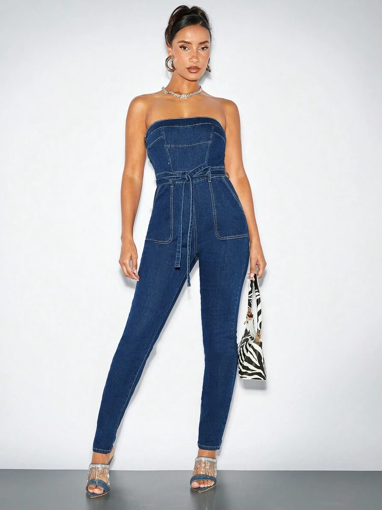 Sexy Long Denim Jumpsuit