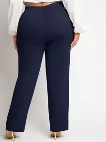 SHEIN SXY Pantalones De Tallas Grandes De Color Sólido