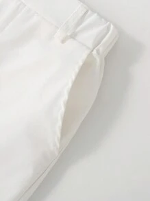 SHEIN 2 Pieces Young BoyDaily Casual Solid Color Pants With Pockets, Spring/Summer - White - View 5