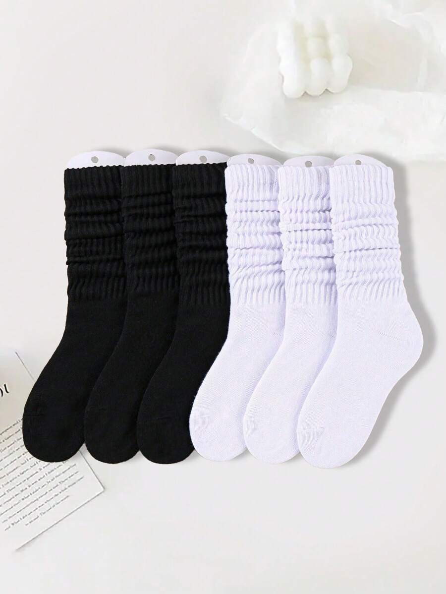6 Pares De Calcetines Básicos De Color Liso