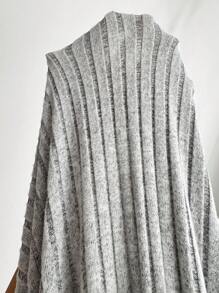 Chiquease Grey Knit Ribbed Pleated Long Sleeve Dress Fall Cloth For Women - Grey - View 7