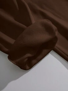 SHEIN Unity 蝴蝶與字母印花彈性腰運動褲 - 棕色 - 查看 5