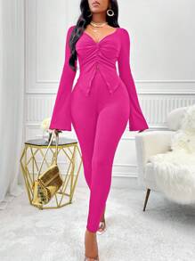 SHEIN Slayr Solid Color 2pcs/Set - Hot Pink - View 1