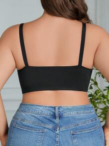 Plus Size Seamless Bra Without Wires - Black - View 3