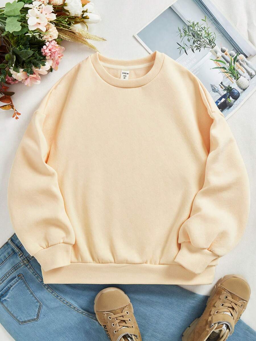 Cô gái Tay áo dài Áo nỉ Đối với Giải trí Mặc , Thích hợp Đối với Mùa thu Và Mùa Đông - Màu be - Xem 1