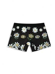 Men's Flower & Letter Print Boxer Briefs - Multicolor - View 2