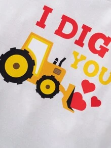 男童卡通印花短袖t恤 - 白色 - 查看 4