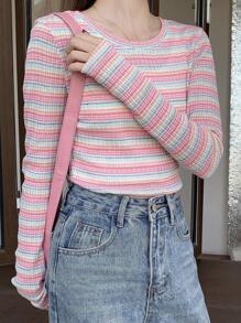 Dazy Star Long Sleeved Striped T-Shirt,Fall Clothes,Back To School Clothes