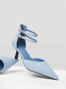 MOTF PREMIUM COWBOY STYLE FASHION WOMEN'S HIGH HEELS SHOES - Blue - View 6